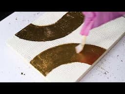 How To Make DIY Textured Wall Art With Gold Leaf