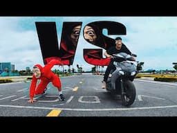 MONEY HEIST vs SUPER MOTORBIKE on Birthday!! (Crazy Parkour)