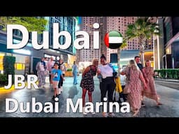 Nightlife Dubai JBR Downtown and Dubai Marina Relax Walking Tour 4K🇦🇪
