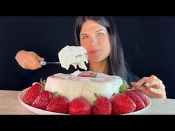 STRAWBERRY ICE CREAM CAKE | MUKBANG | ASMR | EATING SOUNDS