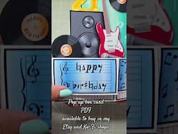 🎸🎹🎼 TUTORIAL to make my pop up box card Music birthday PDF download from Etsy or Ko-fi Shops