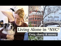 LIVING ALONE NYC: starting 2025 cozy at home, why I left in December & snow in Central Park vlog