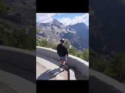 Great views when skateboarding next to a cliff in the French Alps!  #insta360x4 #eskate #exway