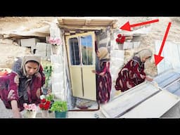 a refuge in heart of earth: painting the door, decorating with flowers