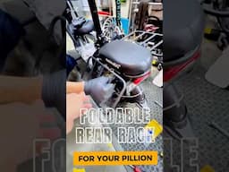 Foldable rear rack storage and for pillion riding