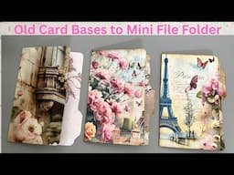 Creating Mini FILE FOLDERS From old Card Bases - Great project for your journals