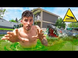 24 HORAS EN LA PISCINA TOXICA CON UN COCODRILO!!