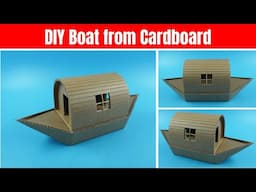 How to Make A Romantic House Boat From Cardboard | DIY Cardboard Boat