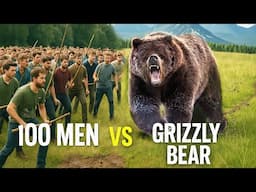 100 Men Vs 1 Grizzly Bear!