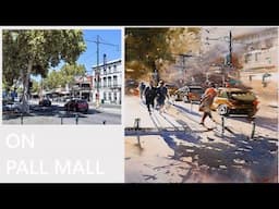 Loose Watercolor Painting Street Bendigo Pall Mall