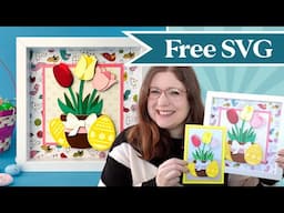 Easter Tulips Flower Pot 🌷 Free SVG for Easter Crafts