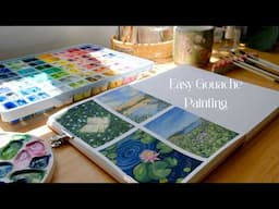 Easy Gouache Landscape Painting Ideas + Relaxing Art Video  ✨