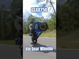 GSXR750 4th Gear Wheelie 💪🏻 #wheelie #gsxr #motorcycle