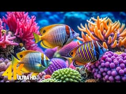 Aquarium 4K VIDEO (ULTRA HD) 🐠 Beautiful Coral Reef Fish - Relaxing Sleep Meditation Music #2