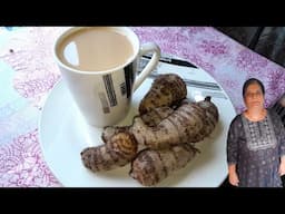 Boiling yam on a cold easter Monday.#yam #madumbe #taro