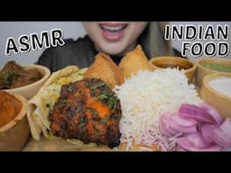 THALI INDIAN FOOD *Tandoor chicken, Lamb Curry, Samosa, Butter Chicken ASMR Relaxing Eating Sounds