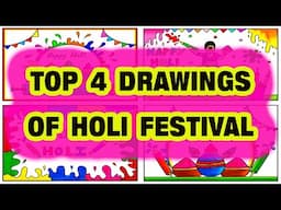 Easy Drawing of Holi Festival / Holi Festival Drawing / Easy Holi Drawing / Holi Special Drawing