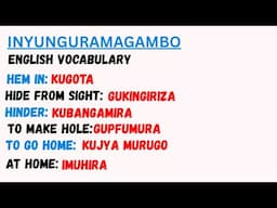 L502: INYUNGURAMAGAMBO z'ICYONGEREZA MU KINYARAWANDA