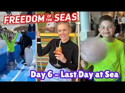 FREEDOM OF THE SEAS Last Day at Sea: Flowrider, Perfect Storm Slides & Cotton Candy!