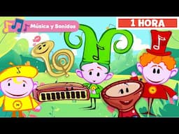 Instrumentos musicales para niños | Aprender instrumentos musicais | 1Hora | Primeira Universidade