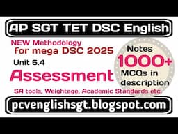 Assessment Unit 6 Tools in Telugu I AP new SGT English Methodology TET DSC 2025