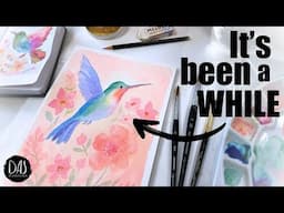 How to Paint a Watercolor Hummingbird!