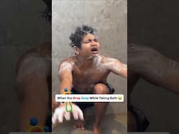Kids VS Soap - When Kids Drop Soap While Taking Bath 😂 #Shorts