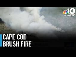Large brush fire rages on Cape Cod