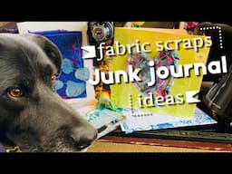 art journal #junkjournal ideas reuse fabric scraps #gentlejournaling greeting cards 🩵