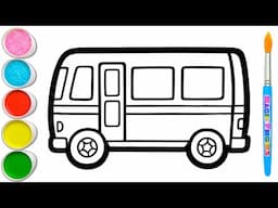 Bus Wisata Menggambar, Melukis, Mewarnai 👧🏼🚌👦🏻 Menggambar Langkah demi Langkah untuk Anak #394