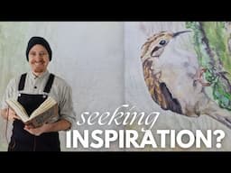 Two nature journal paintings, organising my 200+ nature book collection & a walk by the sea