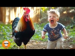 OH! CRAZY Animals Chasing Crying Baby At the Farm - Funny Baby Videos |  Just Funniest