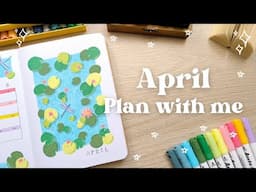 April 2025 Bullet journal Plan with me 🌷 Waterlilies ft Arrtx acrylic markers