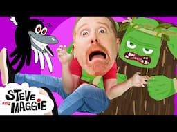 Bedtime Silly Stories for Kids with Steve and Maggie | Halloween Haunted House Monsters Song