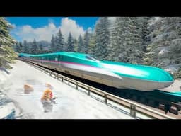 Snowy Ride on Japan’s Fastest Bullet Train 🚄 ❄️  HAYABUSA First Class Seat
