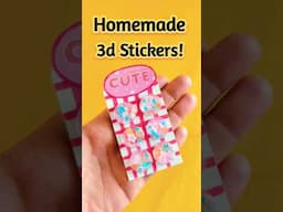DIY Homemade 3d Stickers 🤓🌈 easy paper craft/ best out of waste #shorts #papercraft #sticker