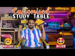 My New Customised Computer Table with RGB LED 💡 Neon Light | Making of New Study Table near Kolkata