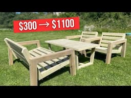 Full Outdoor Lounge Set⏐Woodworking Projects That Sell