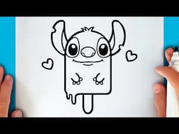 HOW TO DRAW A STITCH ICE CREAM