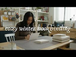 Cozy winter bookbinding with soft piano music ⟡ Making playful watercolour sketchbooks