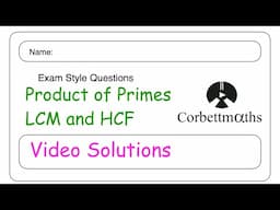 Product of Primes Answers - Corbettmaths