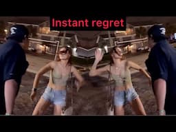 Man DODGES Womans SLAP & She Falls Flat On Her Face