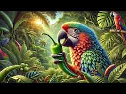 Parrot Enjoys Spicy Green Chili Snack! | तोते ने खाई तीखी हरी मिर्च!