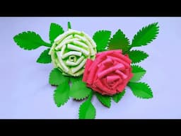 Handmade Paper Rose | DIY Easy and Beautiful Paper Flower Rose Making