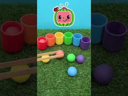 1-2-3! How many colorful balls can you count? #shorts #cocomelon #song #nurseryrhymes #learning