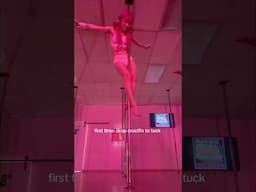 Drop crucifix to tuck #poledrop #poletricks #poledance