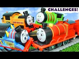 Which Thomas trains will win these 16 engine toy train challenges?
