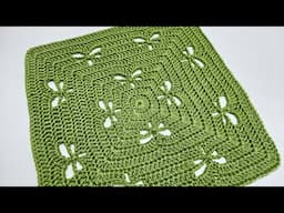 "✨ Easy Crochet Square Dragonfly Blanket Tutorial ✨ | Step-by-Step for Beginners!"