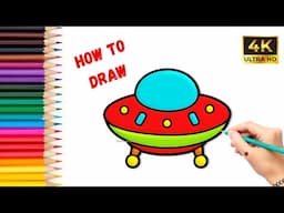 How to Draw a Spaceship 🚀 || Easy Step-by-Step Drawing Tutorial #drawing