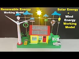 solar and wind turbine/mill  energy working model for science project exhibition - diy - howtofunda
